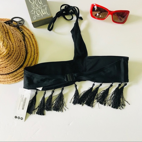 3/$30 Boohoo Beach Embroidered Tassel Bikini Top - Picture 4 of 5